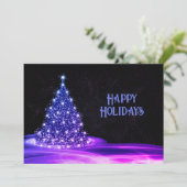 クリスマスグリーティングパープルツリー冬 シーズンカード (スタンド正面)