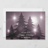 クリスマスグリーティングピンクの木々紫の冬 シーズンカード (裏面)