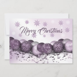クリスマスグリーティングピンクパープルオーナメント雪片 シーズンカード