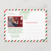 クリスマスグリーティングファミリーフォトグリッター航空便 ポストカード (裏面)