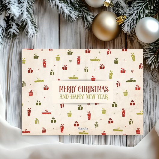 クリスマスグリーティングファミリーフォトノースポールスタンプ シーズンカード