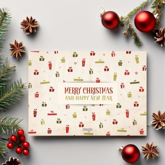 クリスマスグリーティングファミリーフォトノースポールスタンプ シーズンカード