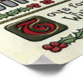 クリスマスグリーティングフォークアートクリスマスシーン ポスター (角)