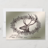 クリスマスグリーティングフローラトナカイ黄金冬 シーズンカード (裏面)