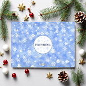 クリスマスグリーティングブルー雪片ファミリーの写真 シーズンカード