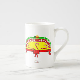 クリスマスグリーティングボーン中国マグ ボーンチャイナマグカップ