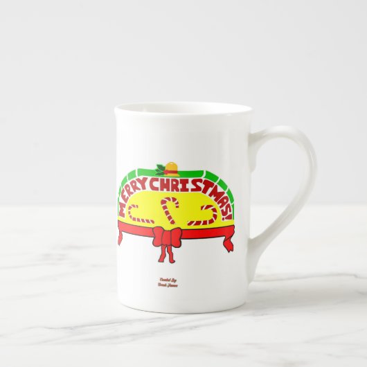 クリスマスグリーティングボーン中国マグ ボーンチャイナマグカップ (右)