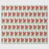 クリスマスグリーティングポイントセッティア ラッピングペーパー (フラット)