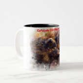 クリスマスグリーティングマイオールドボア ツートーンマグカップ (正面左)