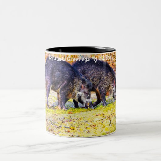 クリスマスグリーティングマイオールドボア ツートーンマグカップ (中央)