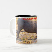 クリスマスグリーティングマイオールドボア ツートーンマグカップ (正面左)