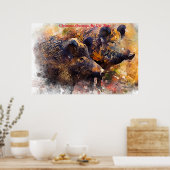 クリスマスグリーティングマイオールドボア ポスター (キッチン)