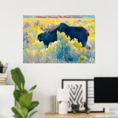 クリスマスグリーティングマイハンターギャザー ポスター (ホームオフィス)