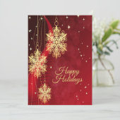 クリスマスグリーティングレッドゴールデンスノーフレーク シーズンカード (スタンド正面)