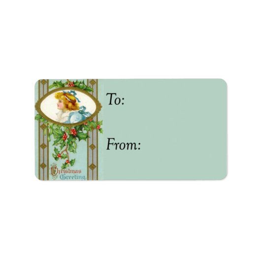クリスマスグリーティングヴィンテージギフトラベル ラベル (正面)