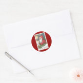 クリスマスグリーティングヴィンテージサンタ ラウンドシール (封筒)