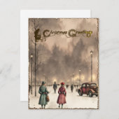 クリスマスグリーティングヴィンテージホリデーカード シーズンカード (正面/裏面)