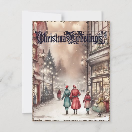 クリスマスグリーティングヴィンテージホリデーカード シーズンカード (正面)