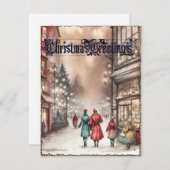 クリスマスグリーティングヴィンテージホリデーカード シーズンカード (正面/裏面)