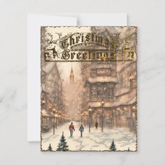 クリスマスグリーティングヴィンテージホリデーカード シーズンカード (正面)