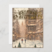 クリスマスグリーティングヴィンテージホリデーカード シーズンカード (正面/裏面)