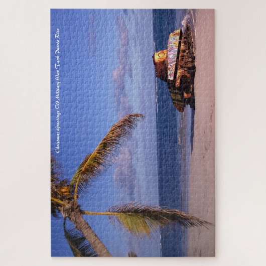 クリスマスグリーティング軍隊戦車プエルトリコ ジグソーパズル (縦)