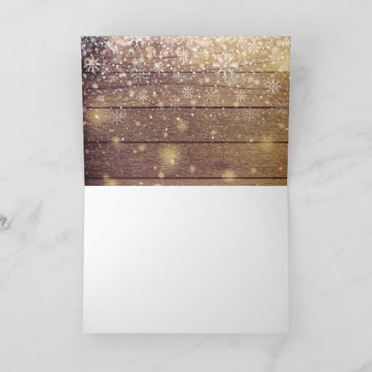 クリスマスグリーティング3フォトカントリー素朴ウッド シーズンカード (内部)