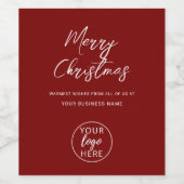 クリスマスグリーティング ビジネス ロゴ ワインラベル (シングルラベル)