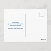 クリスマスグリーティング ピンクのフラミンゴがサンタ帽をかぶったクリスマス ポストカード (裏面)