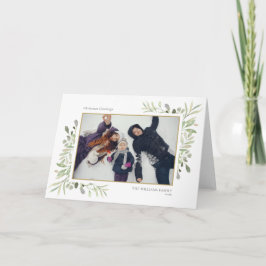 クリスマスグリーティング モダン フォト エレガント グリーン シーズンカード