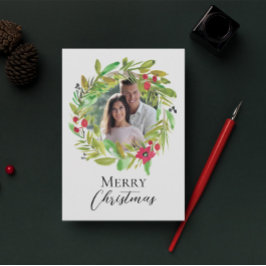 クリスマスグリーナリーウォーターリースカスタム写真 シーズンカード