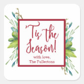 クリスマスグリーナリーギフトスススススススクエア スクエアシール (正面)
