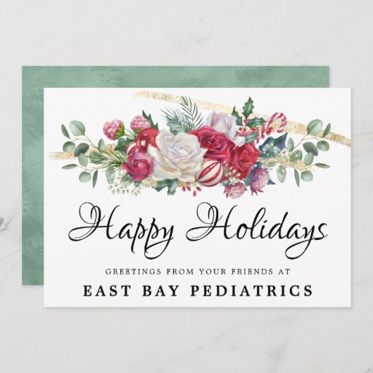 クリスマスグリーナリーホリデーグリーティングハガキ シーズンカード (正面/裏面)