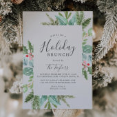 クリスマスグリーナリーホリデーブランチ |グレー 招待状