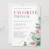 クリスマスグリーンお気に入りのの葉のパーティー 招待状 (正面)