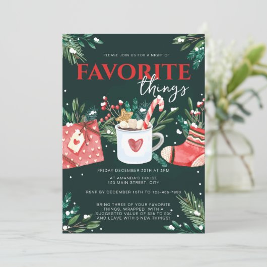 クリスマスグリーンお気に入りのフェスティバルパーティー 招待状 (スタンド正面)