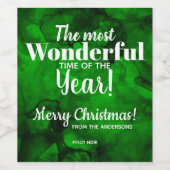 クリスマスグリーンからブラックウォーター色のワインラベル ワインラベル (シングルラベル)