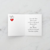 クリスマスグリーンで日付を保存するシックなクリスマス シーズンカード (内部)