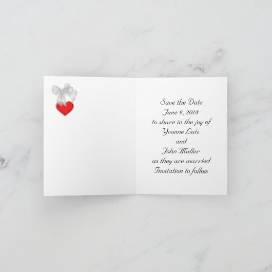 クリスマスグリーンで日付を保存するシックなクリスマス シーズンカード (内部)