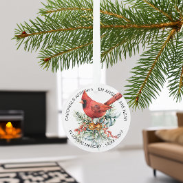 クリスマスグリーンとカーディナル アクリル製品 オーナメント