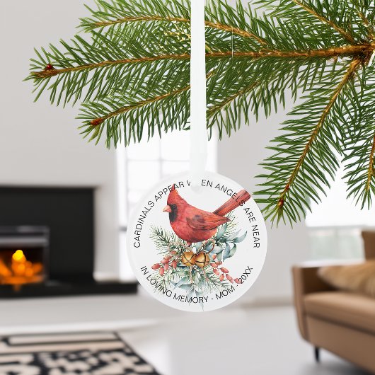クリスマスグリーンとカーディナル アクリル製品 オーナメント