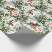 クリスマスグリーンとキャンディキャネラッピング紙 ラッピングペーパー (角)