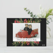 クリスマスグリーンとフラワーズホリデーカード シーズンカード (スタンド正面)