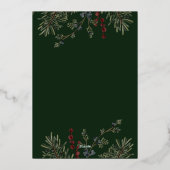 クリスマスグリーンとベリーフォイルホリデーカード 箔シーズンカード (裏面)