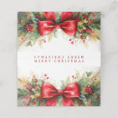 クリスマスグリーンとボウカスタム プレイスカード (外部開封)