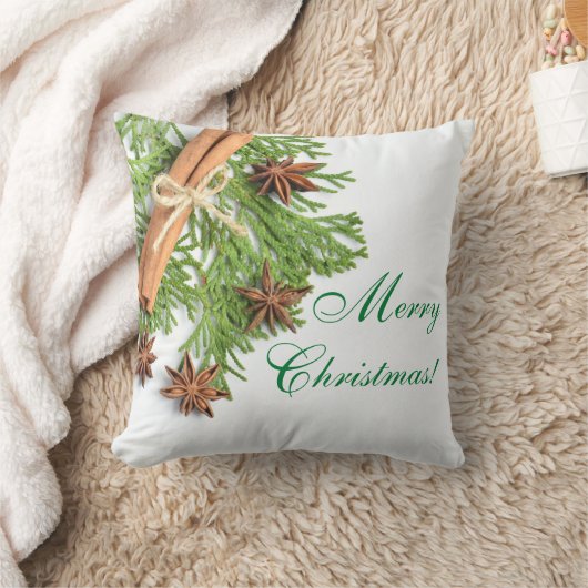 クリスマスグリーンとモノの装飾用クッション クッション (ブランケット)