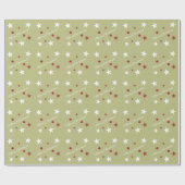 クリスマスグリーンと星の赤 ラッピングペーパー (フラット)