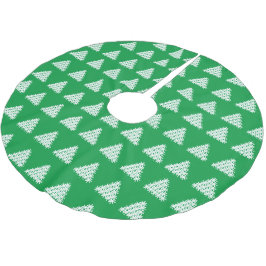 クリスマスグリーンと白い雪スターズツリー ブラッシュドポリエステルツリースカート