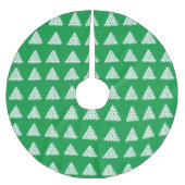 クリスマスグリーンと白い雪スターズツリー ブラッシュドポリエステルツリースカート (正面)