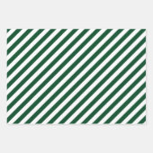 クリスマスグリーンと白ストライプの色 ラッピングペーパーシート (正面2)